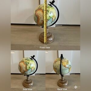 Vintage Style Globe with Wooden Stand